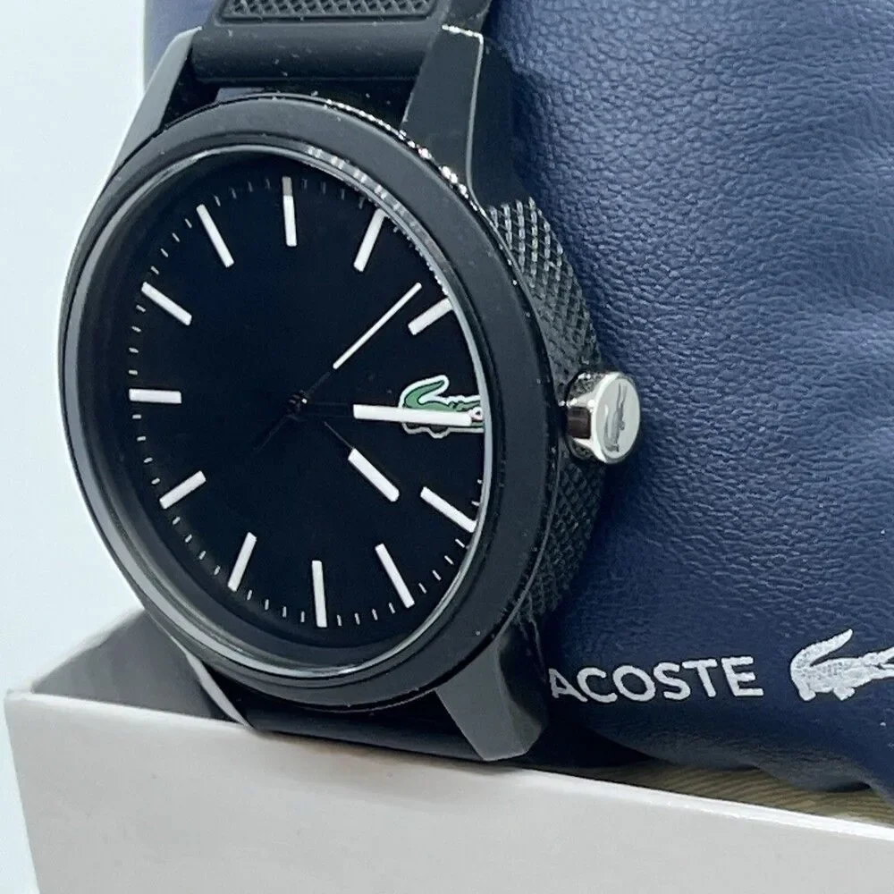 Lacoste 791472904 Men Black Silicone Strap Analog Dial Quartz Wrist Watch JMB64